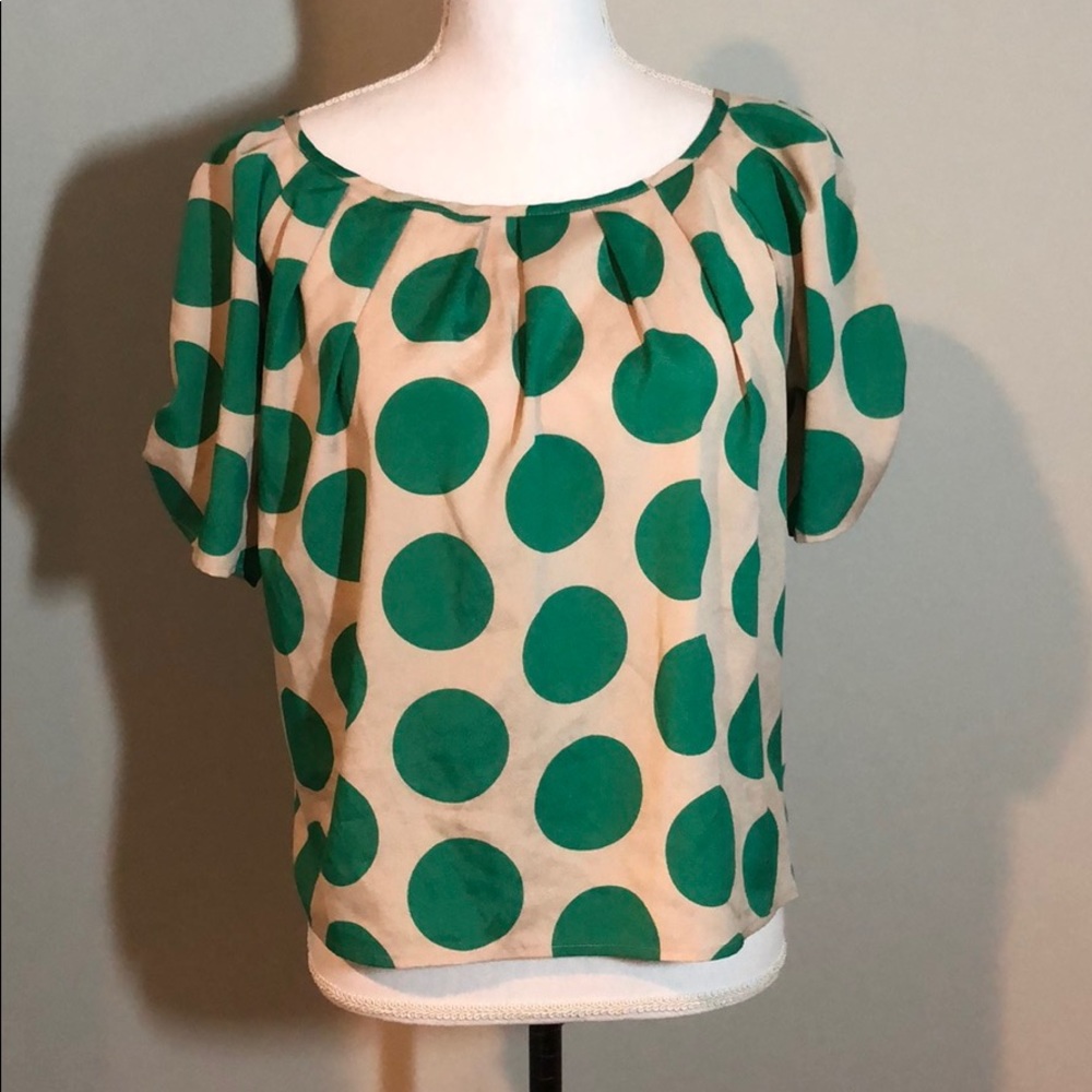 💞Mod retro polka dot mad men blouse - Picture 1 of 4